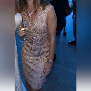 Sue Wong dress for weddings and events Bloomingdales millenial pink beige xs 0 2